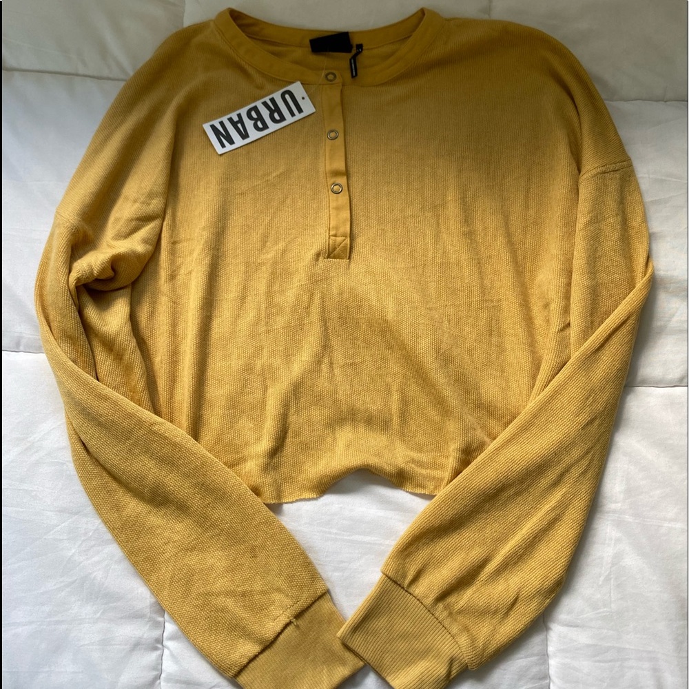 NWT Urban Outfitters yellow crop top with buttons